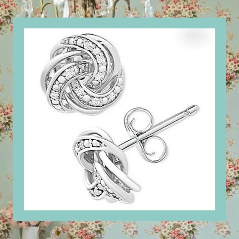 Twisted Silver Stud Earrings